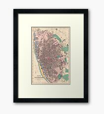 Vintage Map of Liverpool England (1890) Framed Print