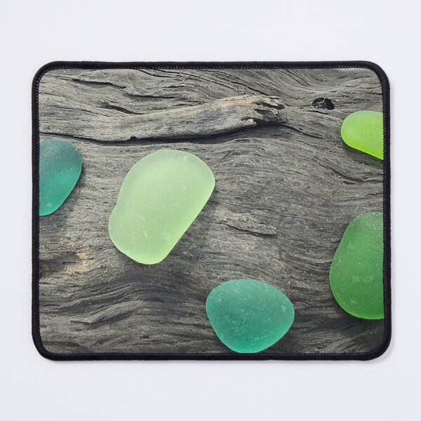 Item preview, Teal Green Aqua Seaglass Sea Glass on Driftwood designed and sold by LeslieMac713.