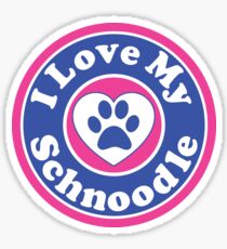 I LOVE MY SCHNOODLE DOG HEART I LOVE MY DOG PET PETS PUPPY STICKER STICKERS DECAL DECALS Sticker