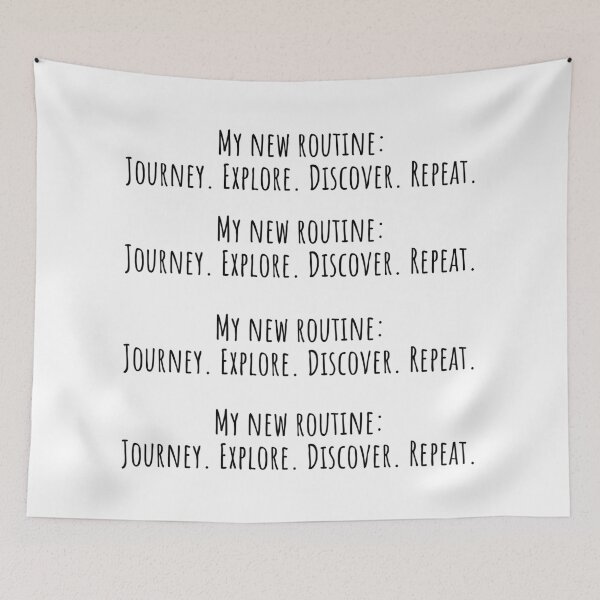 Item preview, My new routine: Journey. Explore. Discover. Repeat Travel Quote designed and sold by QuotesBerry.