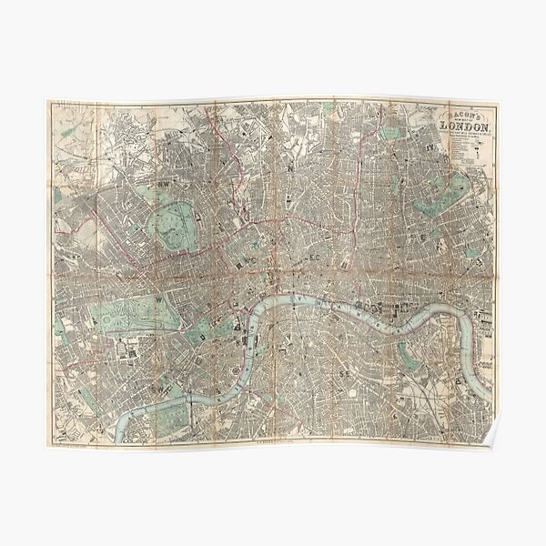 Vintage Map of London (1890) Poster
