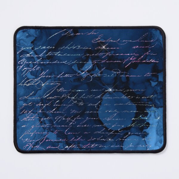 Item preview, Handwriting in Mermaid Glitter on Electric Blue Background designed and sold by ReesDesigns.