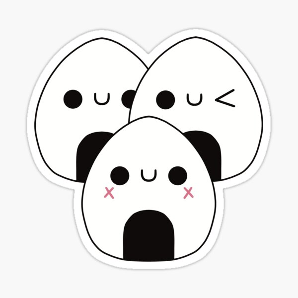 Cute chibi panda bear and Kawaii rice ball cartoon' Sticker