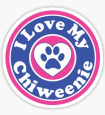 I LOVE MY CHIWEENIE DOG HEART I LOVE MY DOG PET PETS PUPPY STICKER STICKERS DECAL DECALS Sticker