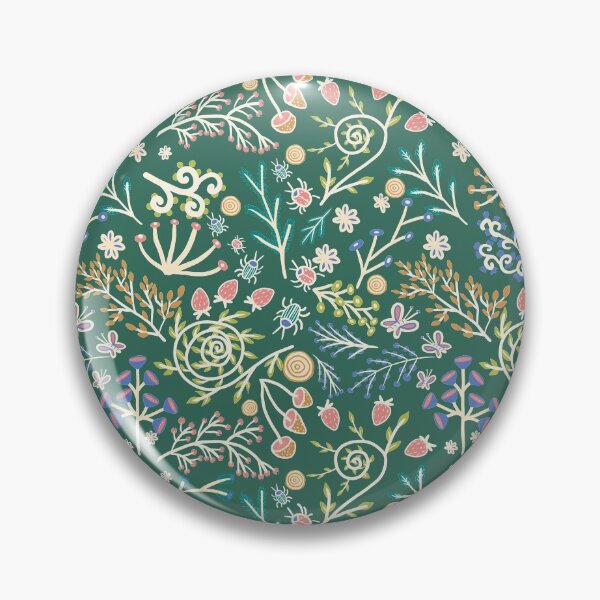Item preview, Bugs, trees, berries and mushrooms on green designed and sold by Labambapattern.