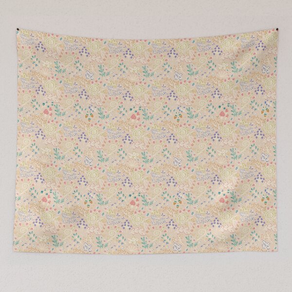 Item preview, Bugs, trees, berries and mushrooms on green designed and sold by Labambapattern.