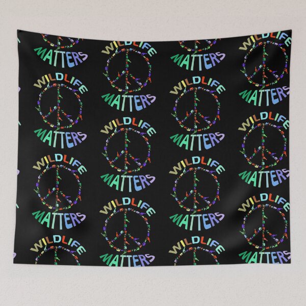 Item preview, Colorful wildlife matters design of a peace sign with wildlife animals. Protect the wildlife! designed and sold by NobelFashion.