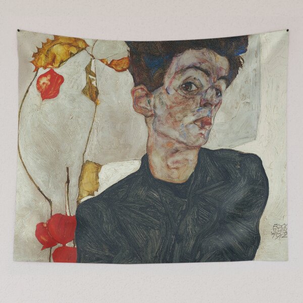 Item preview, Egon Schiele - Self Portrait with Physalis designed and sold by Vivanne-art.