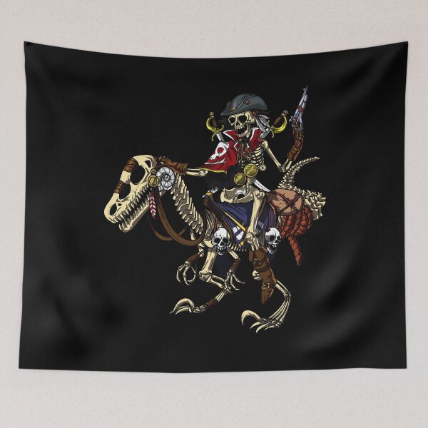 Item preview, Skeleton Pirate Riding T-Rex Dinosaur designed and sold by underheaven.