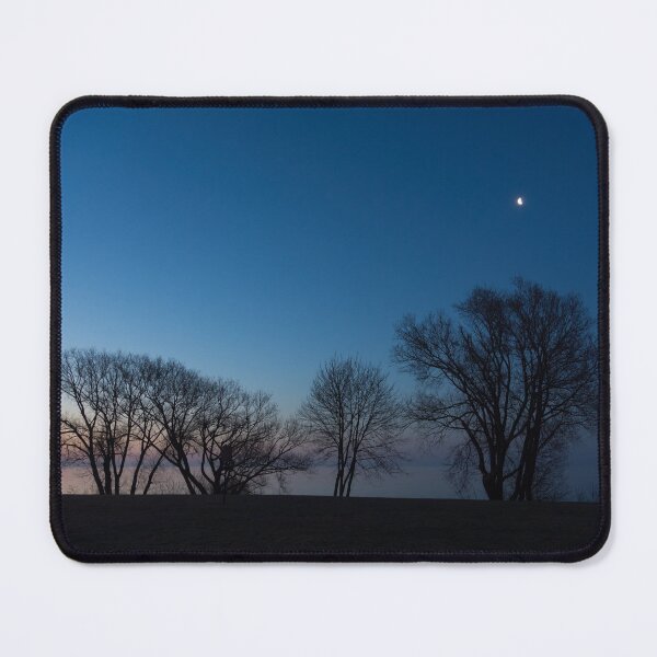 Item preview, Blue Hour Moon - Bare Trees Silhouettes on the Lake Shore designed and sold by Georgia Mizuleva.
