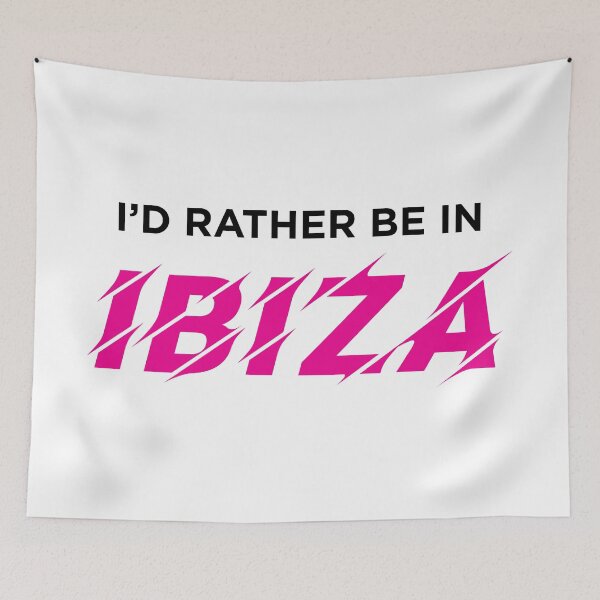 Item preview, I'd Rather Be In IBIZA (Pink on White) designed and sold by STUDIO-72.