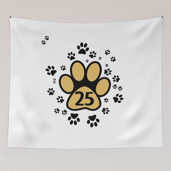 Item preview, Animal paw prints with number twenty five - numbers designed and sold by MadandMean.