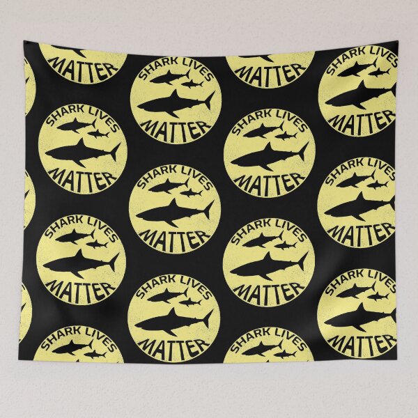Item preview, Shark lives matter design with black sharks. We have to protect the sharks!  designed and sold by NobelFashion.