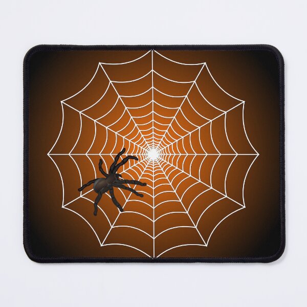 Item preview, White Spider Web With Spider on Dark Orange and Black designed and sold by Creepyhollow.