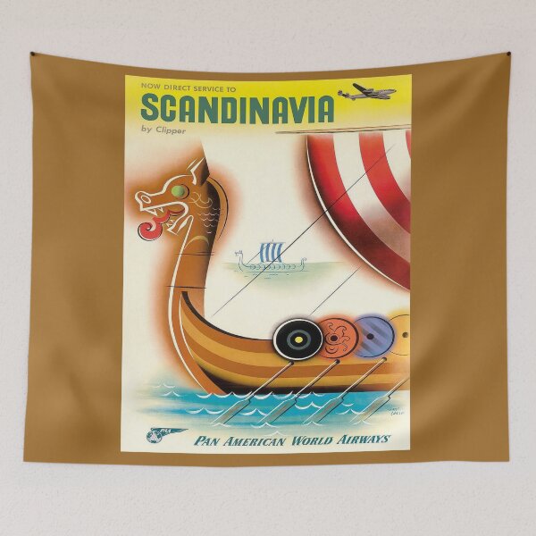 Item preview, PAN AMERICAN AIRWAYS; Vintage Fly to Scandinavia designed and sold by posterbobs.