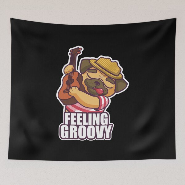 Item preview, Feeling Groovy Funny Puq Dog Saying  With Beautiful Typography Retro designed and sold by Waleedabbasltd.