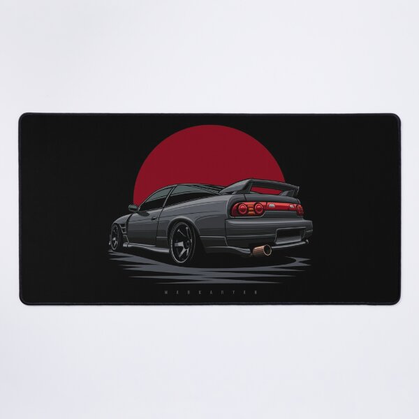 Large Gaming Mouse Pad Anime JDM Car S13 S15 Tokyo Drift Gallop Race Cool Large Desk Mat XL for Desktop Office Supplies Accessories 24x12 Inche 2mm