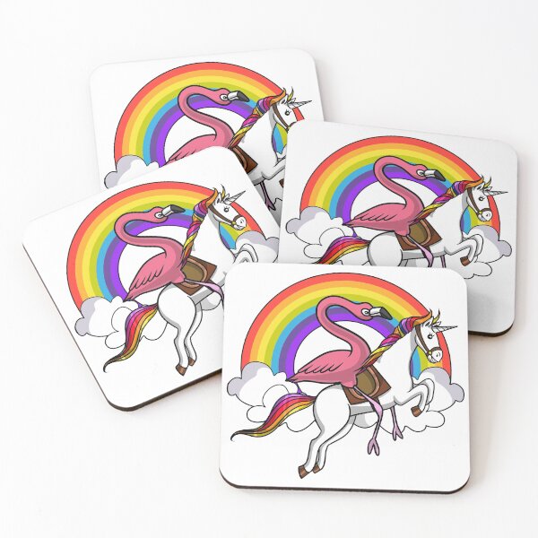 Item preview, Flamingo Bird Riding Unicorn designed and sold by underheaven.