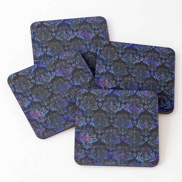 Item preview, Surreal Skulls and Flowers Pattern | Surreal Spooky Purple Skulls TM11 designed and sold by triciakitty.