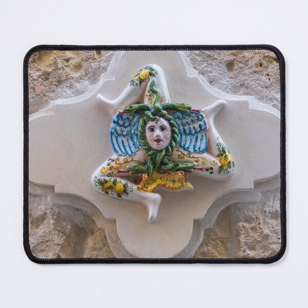 Item preview, The Trinacria, symbol of Sicily, is composed of the head of the Gorgon, whose hair is entwined serpents with ears of corn, from which radiate the three legs bent at the knee designed and sold by AlbertMi.