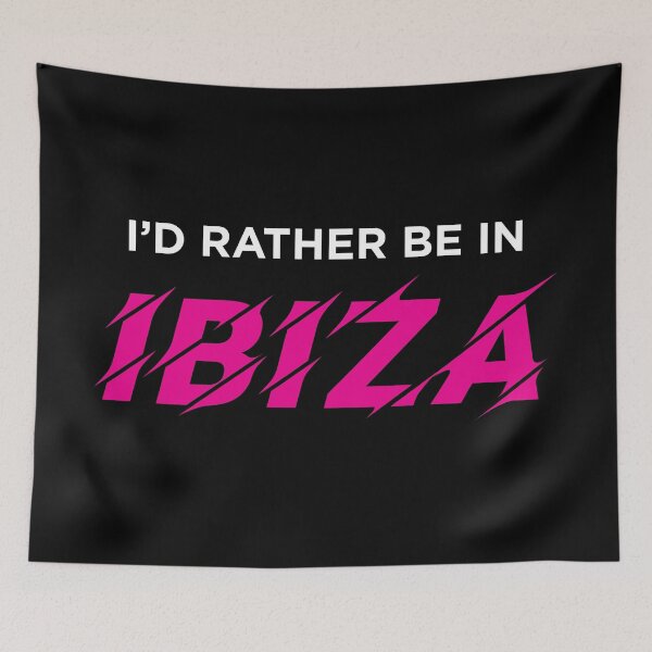 Item preview, I'd Rather Be In IBIZA (Pink on Black) designed and sold by STUDIO-72.