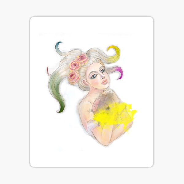 Colorful Hair Girl Sticker