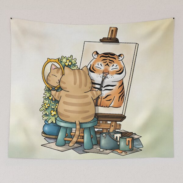 Item preview, Cat Self Portrait as Tiger designed and sold by Takeda-art.