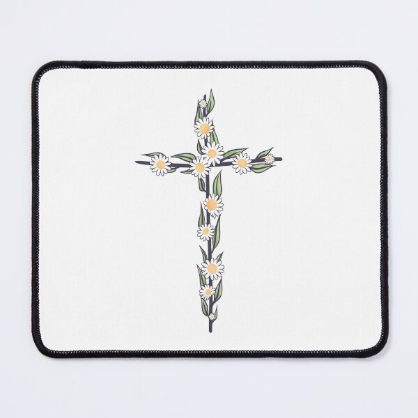 Item preview, Aesthetic Christian Floral Daisy Cross designed and sold by illhustration.