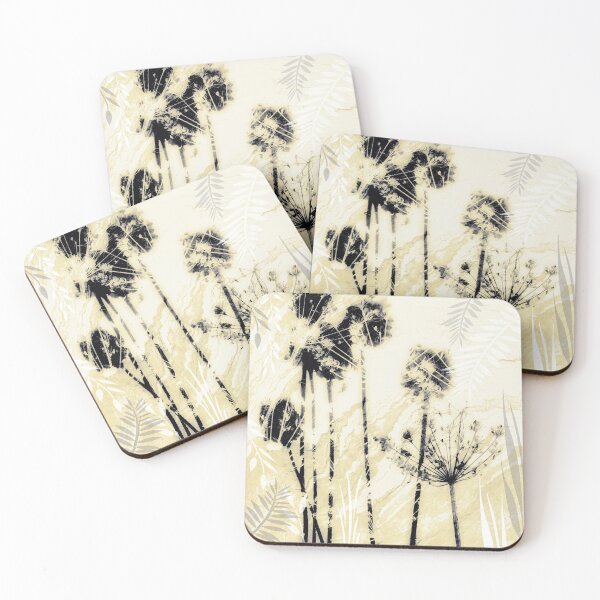 Item preview, Muted Yellow Grey Dried Flowering Plants and Leaves designed and sold by jocelynsart.