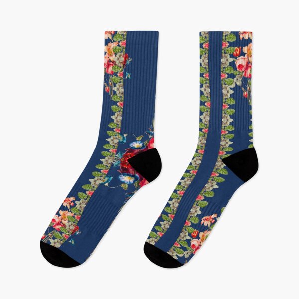 Item preview, Flores antiguas, rococó, columnas, fondo azul marino. designed and sold by MariaMarinova.
