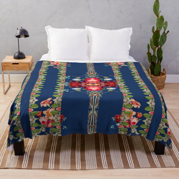 Item preview, Flores antiguas, rococó, columnas, fondo azul marino. designed and sold by MariaMarinova.
