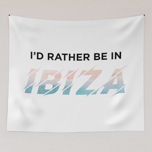 Item preview, I'd Rather Be In IBIZA (Beach on White) designed and sold by STUDIO-72.