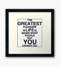 Do what you want to do Framed Print