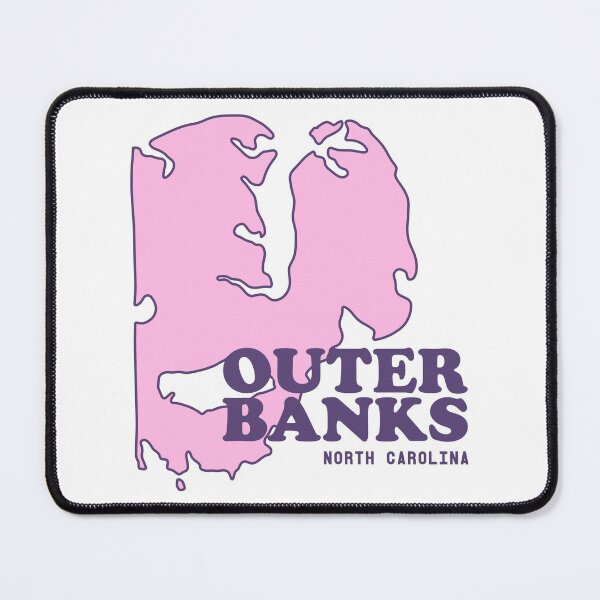 Item preview, The Outer Banks, North Carolina NC Map Outline Pink designed and sold by illhustration.