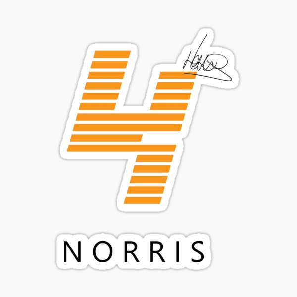 Lando Norris Grafik - Weiß Sticker