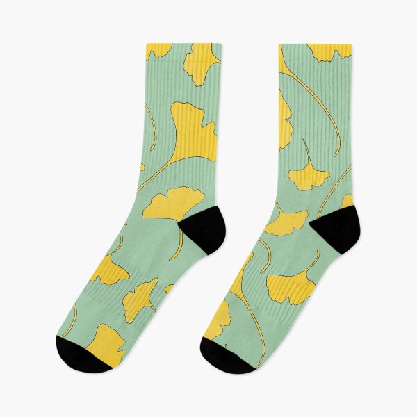 Item preview, Yellow Ginkgo Leaves  Decorative Pattern on olive green designed and sold by nutmegfairy.