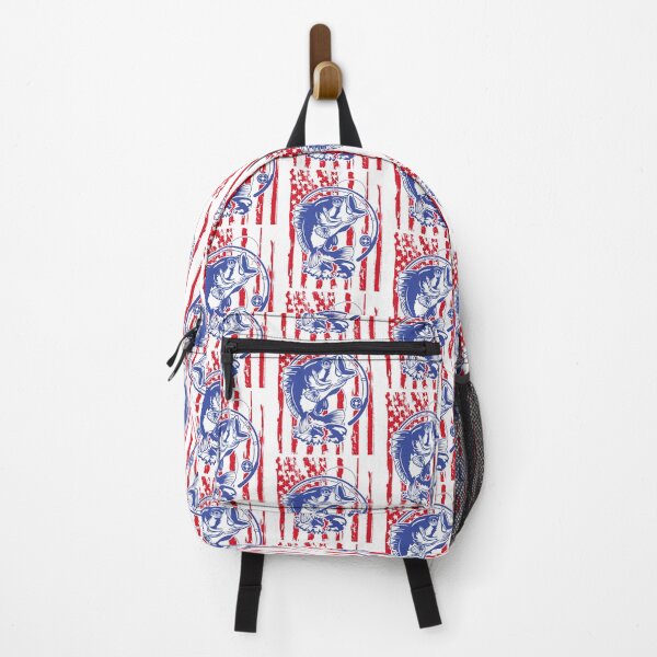 Item preview, Bass Fishing Rod and Reel Blue Red American Flag  designed and sold by fungear.
