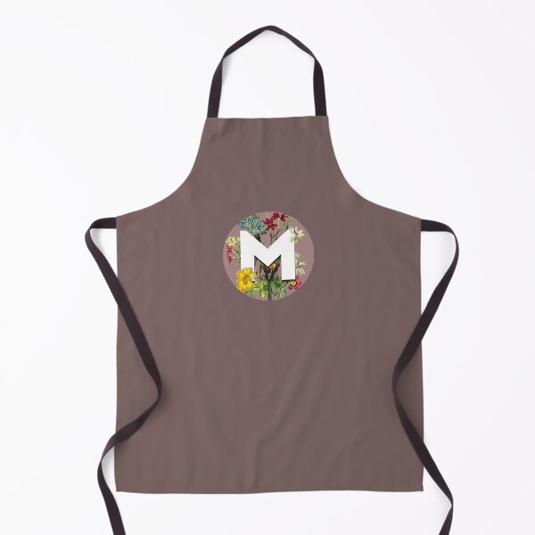 Item preview, Floral Monogram On Light Puce, White 'M' Block Style designed and sold by Art2Me.