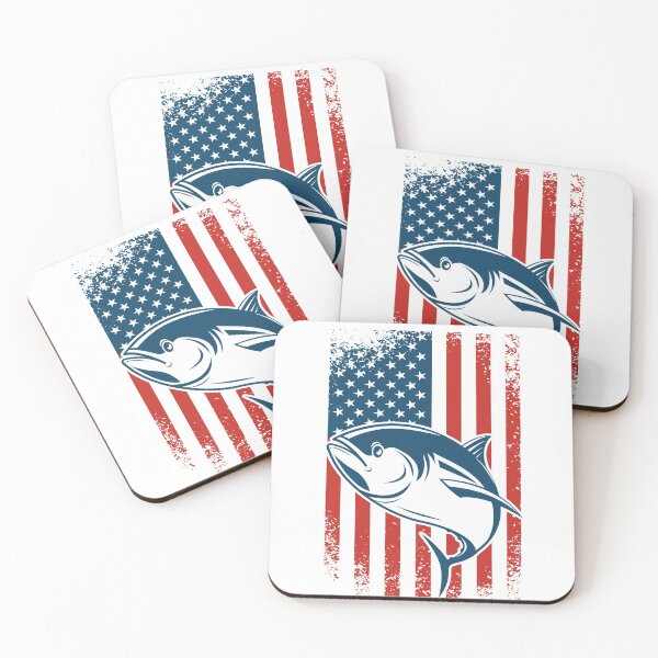 Artikelvorschau, Blauflossenthunfisch Distressed American Flag entworfen und verkauft von fungear.