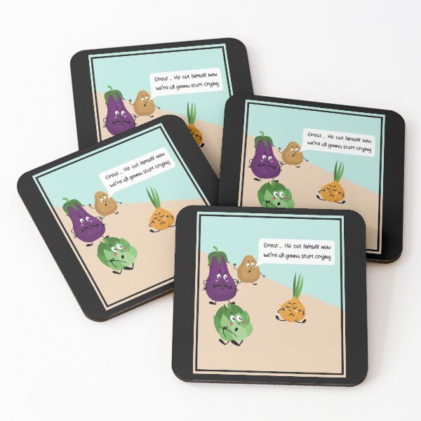Item preview, Funny Cute Veggie Idea For  World Vegetarian Day-  Great He Cut Himself Now We Are All Gonna Start Crying designed and sold by RedHive.