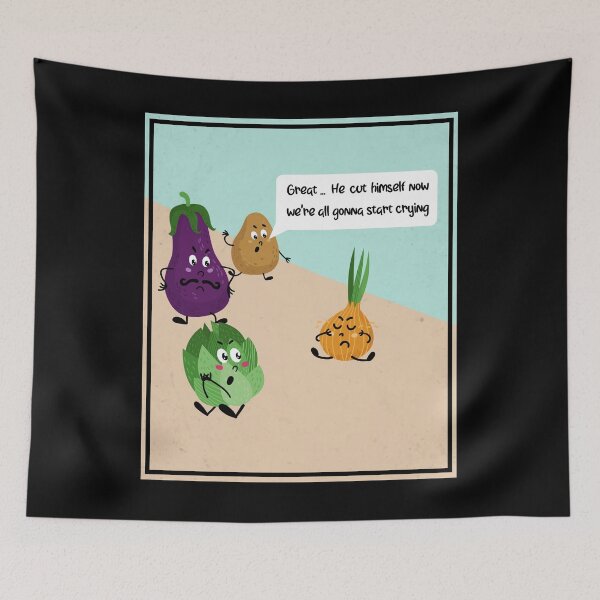 Item preview, Funny Cute Veggie Idea For  World Vegetarian Day-  Great He Cut Himself Now We Are All Gonna Start Crying designed and sold by RedHive.