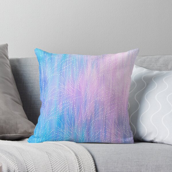 Item preview, Delicate White Pattern on Pink and Blue Stripes designed and sold by JulieSouster.