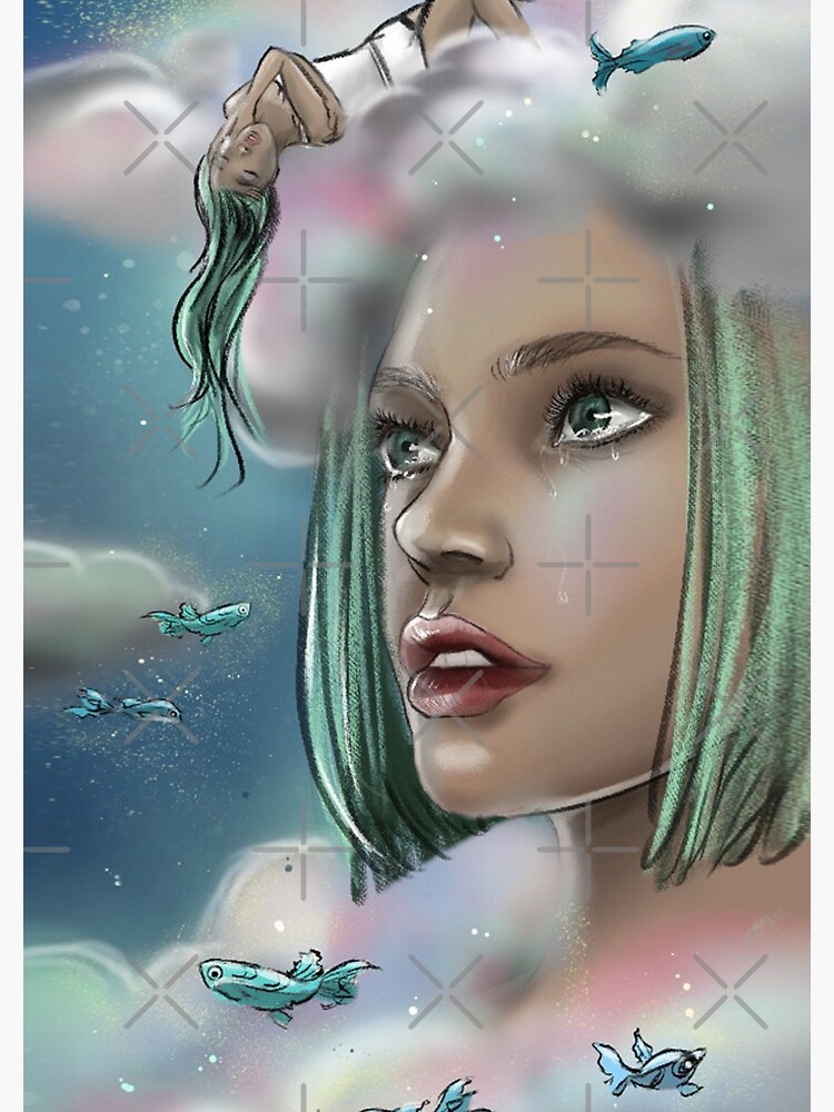 Thumbnail 3 of 3, Journal, Portrait in the clouds designed and sold by JeanMalgreMoi.