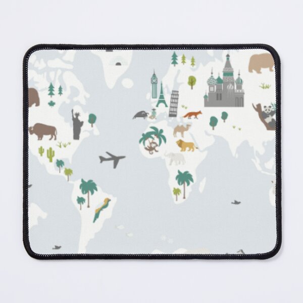 Item preview, Cartoon world map designed and sold by WearWolfDesigns.