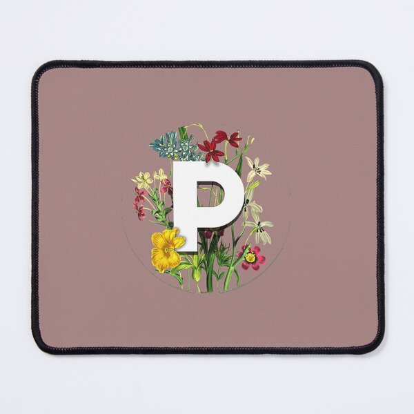 Item preview, Floral Monogram On Light Puce, White 'P' Block Style designed and sold by Art2Me.