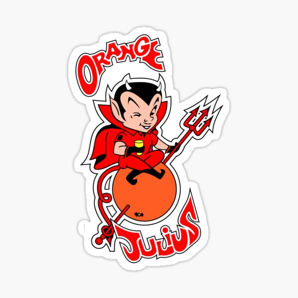 "ORANGE JULIUS DEVIL" Sticker for Sale by Tetewdua Redbubble