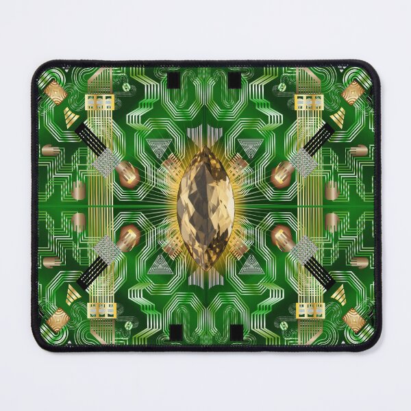 Item preview, 65 MCMLXV  Cosplay Green Computer Motherboard Yellow Gemstone Pattern designed and sold by 65 MCMLXV.