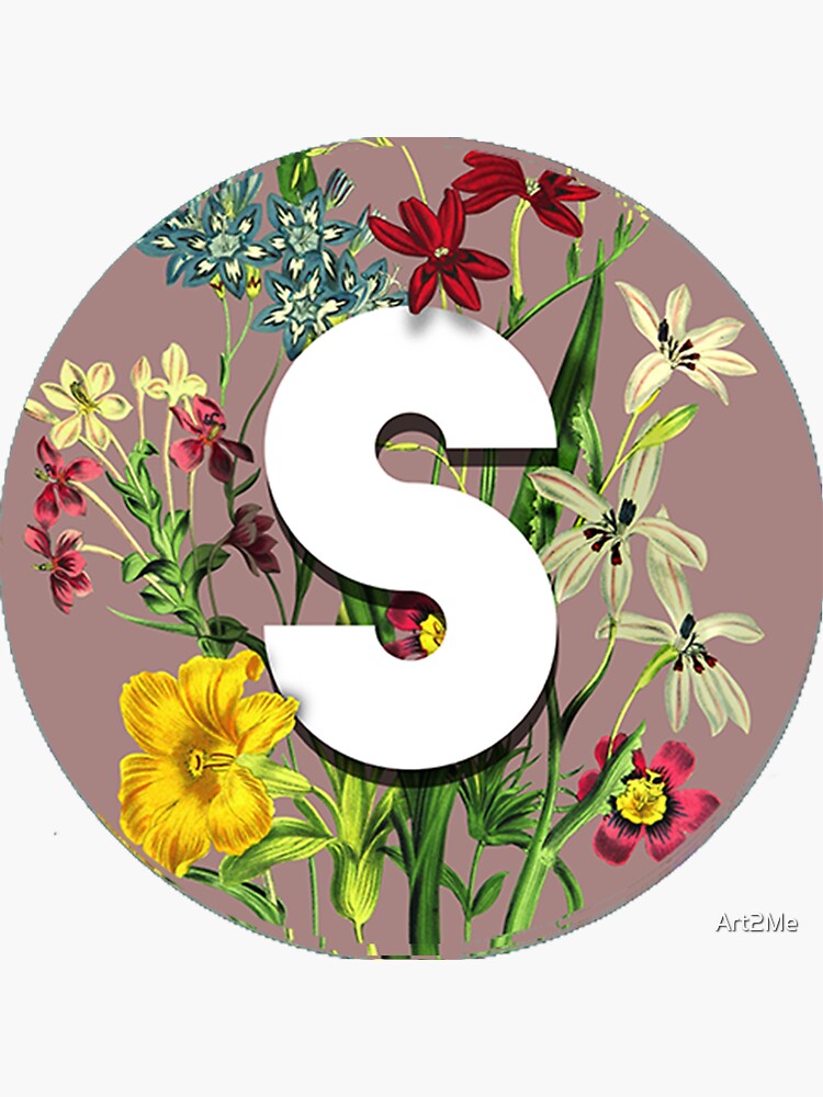 Floral Monogram V Sticker for Sale by MaPetiteFleur