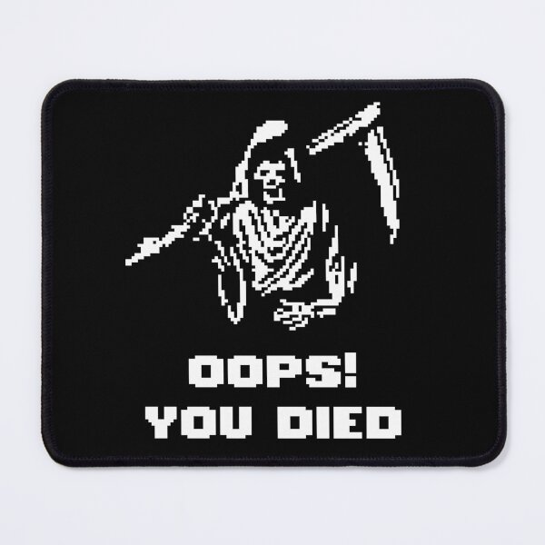 Item preview, Nostalgic OOPS! You Died Skeleton Grim Reaper designed and sold by SpreadForSatan.