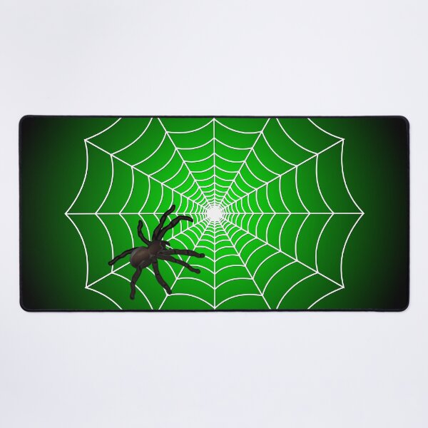 Item preview, White Spider Web With Spider on Acid Green and Black designed and sold by Creepyhollow.